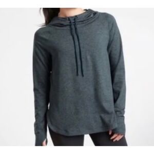Athleta Uptempo Elevate Hoodie Sweatshirt Bali Green Oceanic Teal Size Medium